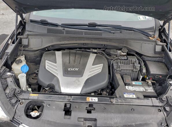 KM8SMDHF9GU135344 2016 HYUNDAI SANTA Черный Вид подкапотного пространства