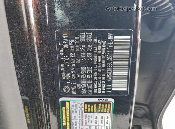 KM8SMDHF9GU135344 2016 HYUNDAI SANTA Черный Вид наклейки с VIN-кодом