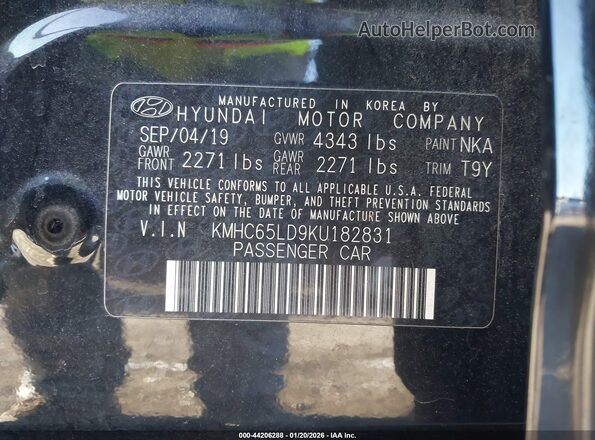 KMHC65LD9KU182831 2019 HYUNDAI IONIQ PLUG-IN HYBRID Черный Вид подкапотного пространства
