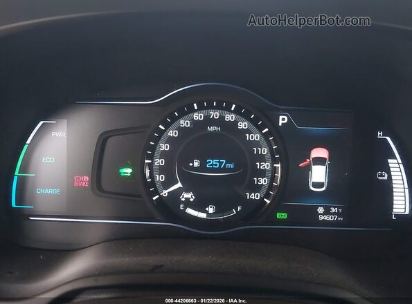 KMHC75LC5KU109492 2019 HYUNDAI IONIQ HYBRID Белый Вид задних сидений