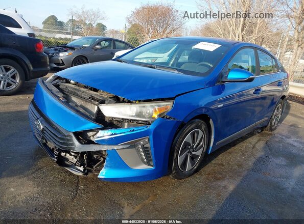 KMHC75LC8HU028771 2017 HYUNDAI IONIQ HYBRID Синий Передняя левая четверть