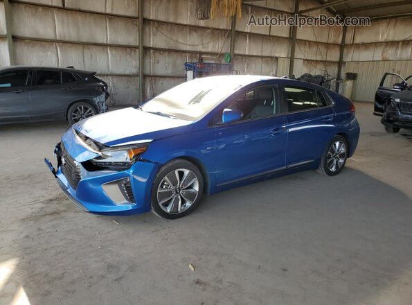 KMHC85LC9JU063693 2018 HYUNDAI IONIQ Blue წინა მარცხენა ხედი სამი მეოთხედიდან