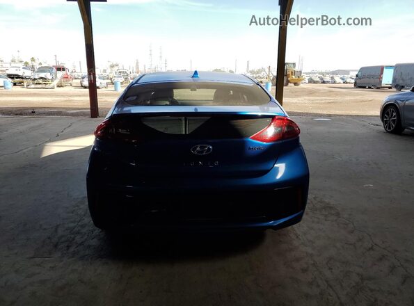 KMHC85LC9JU063693 2018 HYUNDAI IONIQ Blue უკანა ხედი