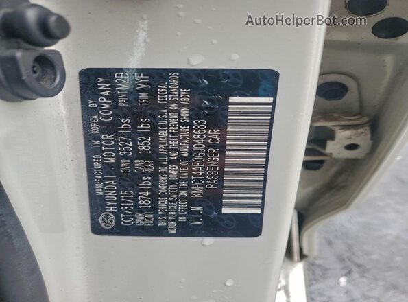 KMHCT4AE0GU048683 2016 HYUNDAI ACCENT White ძრავის განყოფილების ხედი