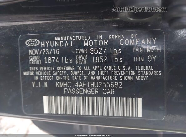 KMHCT4AE1HU255682 2017 HYUNDAI ACCENT Black Vista del compartimento del motor