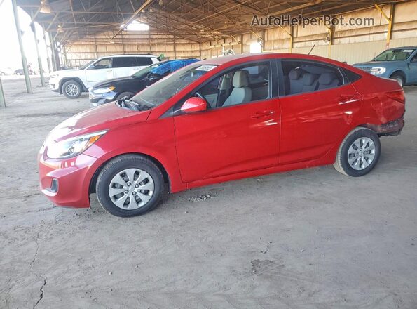 KMHCT4AE9GU085702 2016 HYUNDAI ACCENT Red Առջևի ձախ երեք քառորդ տեսարան