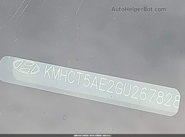 KMHCT5AE2GU267828 2016 HYUNDAI ACCENT Gray Engine compartment view