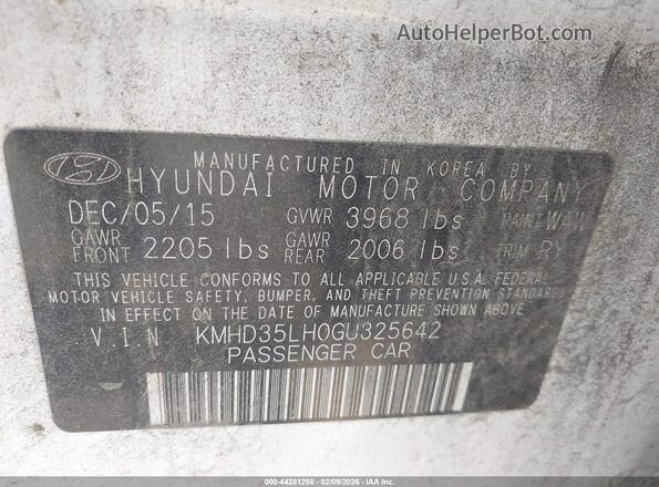 KMHD35LH0GU325642 2016 HYUNDAI ELANTRA GT Белый Вид подкапотного пространства