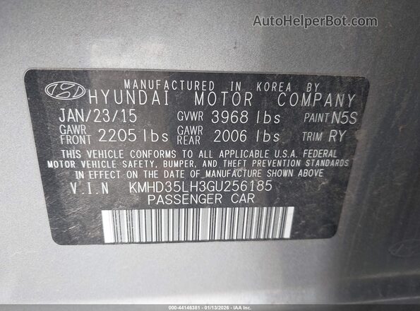 KMHD35LH3GU256185 2016 HYUNDAI ELANTRA GT Серый Вид подкапотного пространства