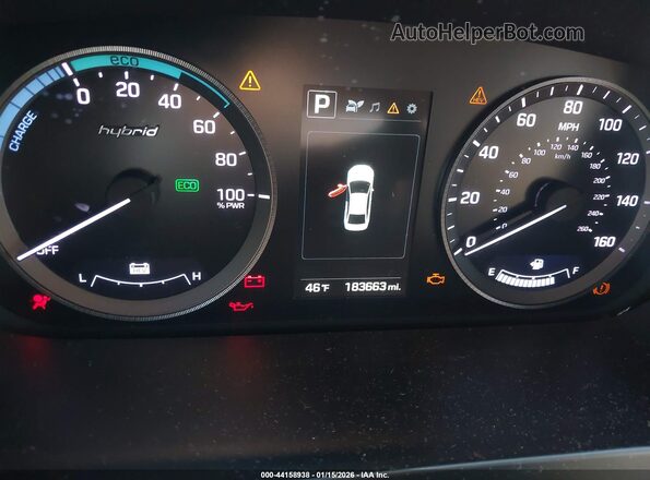 KMHE24L17GA008558 2016 HYUNDAI SONATA HYBRID Серый Вид задних сидений