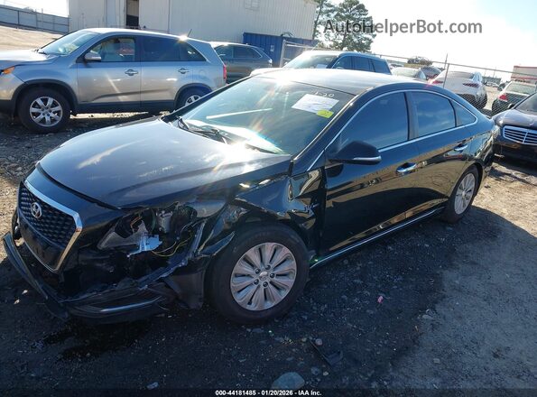 KMHE24L17GA018586 2016 HYUNDAI SONATA HYBRID Черный Передняя левая четверть