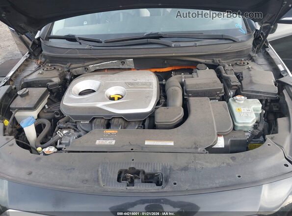 KMHE34L19GA030266 2016 HYUNDAI SONATA HYBRID Черный Вид сзади