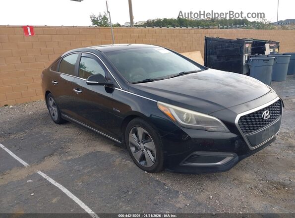 KMHE34L19GA030266 2016 HYUNDAI SONATA HYBRID Черный Передняя правая четверть