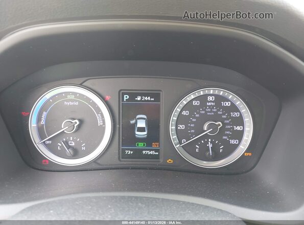 KMHE34L39KA092275 2019 HYUNDAI SONATA HYBRID Серебряный Вид задних сидений