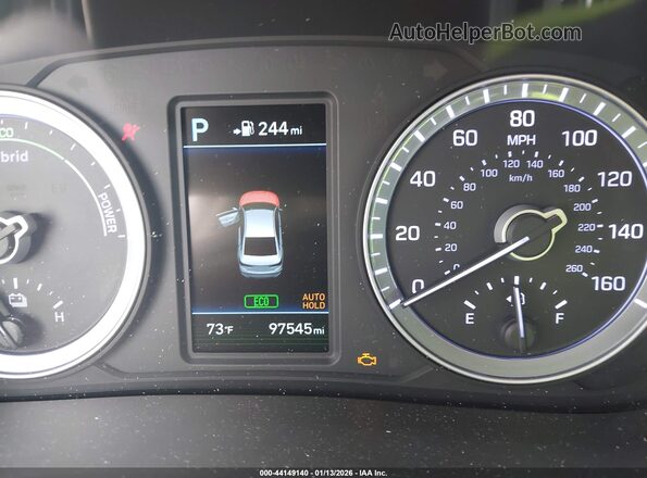 KMHE34L39KA092275 2019 HYUNDAI SONATA HYBRID Серебряный 