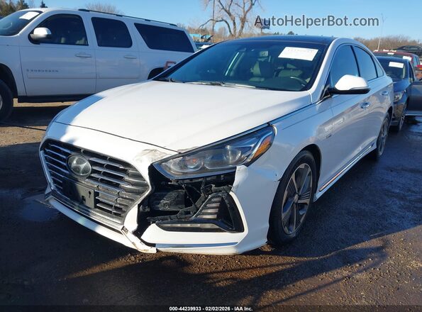 KMHE34L39KA093197 2019 HYUNDAI SONATA HYBRID Белый Передняя левая четверть