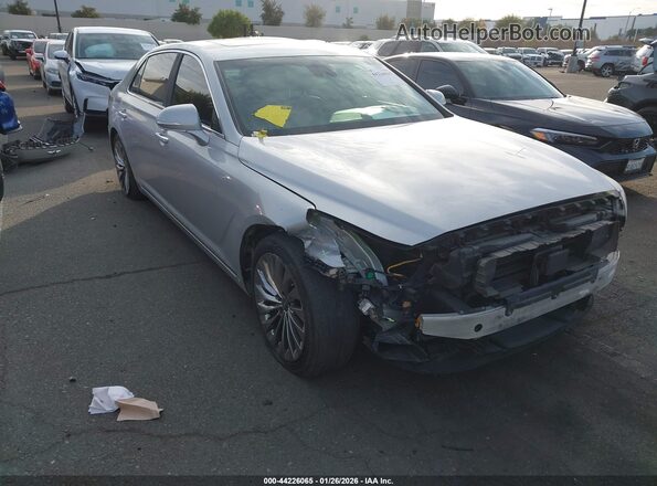 KMHG54JH8JU047360 2018 GENESIS G90 Серебряный Передняя правая четверть
