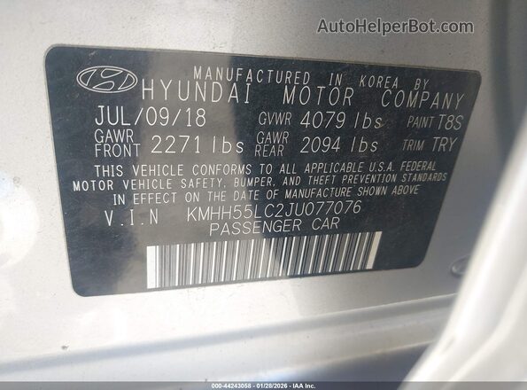 KMHH55LC2JU077076 2018 HYUNDAI ELANTRA GT Silver Вид підкапотного простору