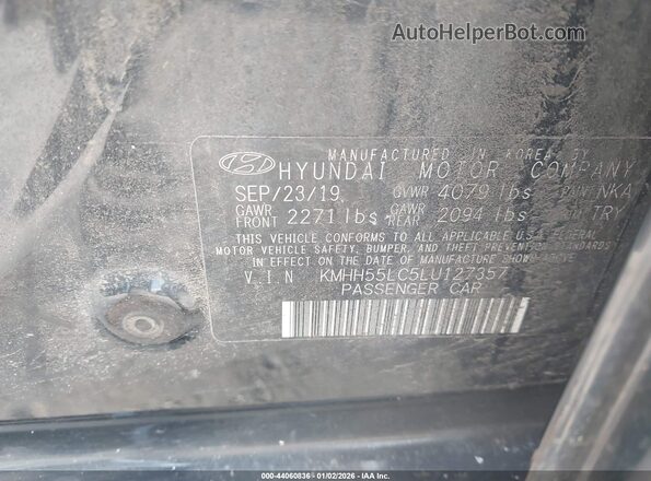 KMHH55LC5LU127357 2020 HYUNDAI ELANTRA GT Black Vista del compartimento del motor