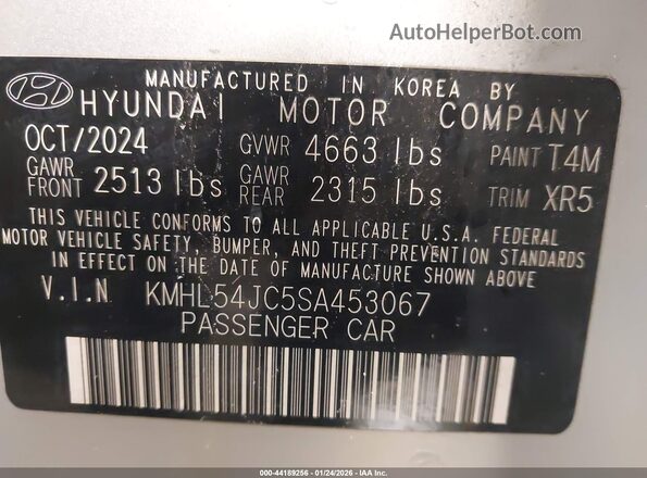 KMHL54JC5SA453067 2025 HYUNDAI SONATA Silver Vista del compartimento del motor
