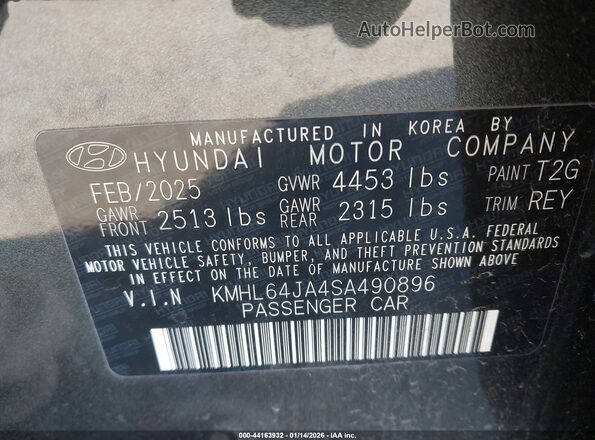 KMHL64JA4SA490896 2025 HYUNDAI SONATA Black Вид підкапотного простору