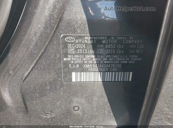 KMHL64JAXSA478106 2025 HYUNDAI SONATA Gray Вид наклейки з VIN-кодом
