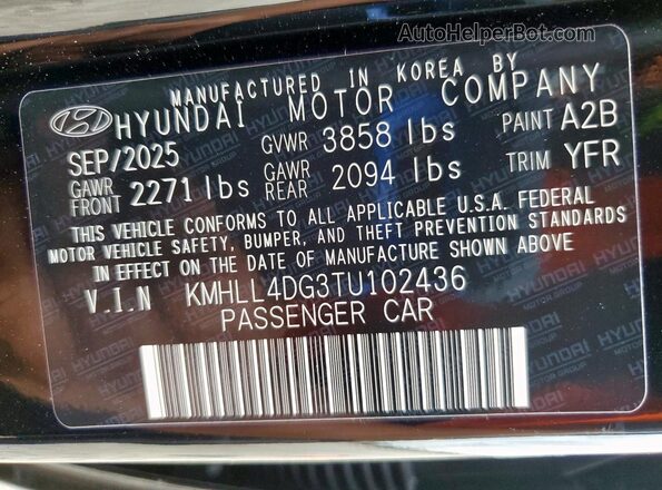 KMHLL4DG3TU102436 2026 HYUNDAI ELANTRA Black Engine compartment view