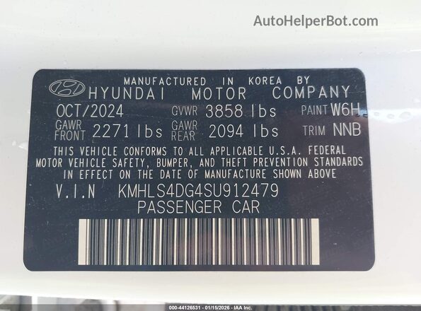 KMHLS4DG4SU912479 2025 HYUNDAI ELANTRA Белый Вид подкапотного пространства