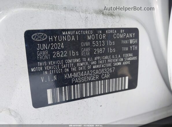 KMHM34AA2SA083267 2025 HYUNDAI IONIQ 6 White Widok komory silnika