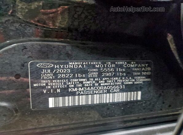KMHM34AC0RA056631 2024 HYUNDAI IONIQ Черный Вид наклейки с VIN-кодом