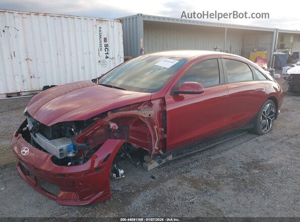 KMHM34AC3PA037553 2023 HYUNDAI IONIQ 6 Red Առջևի ձախ երեք քառորդ տեսարան