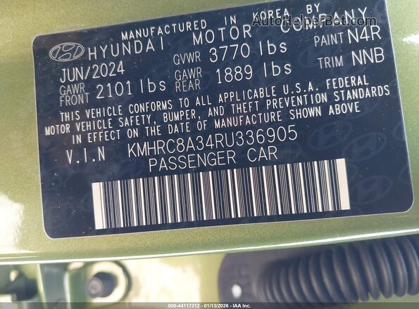 KMHRC8A34RU336905 2024 HYUNDAI VENUE Зеленый Вид подкапотного пространства