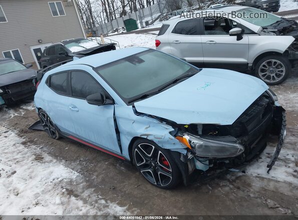 KMHT36AH0MU009075 2021 HYUNDAI VELOSTER N Синий Передняя правая четверть