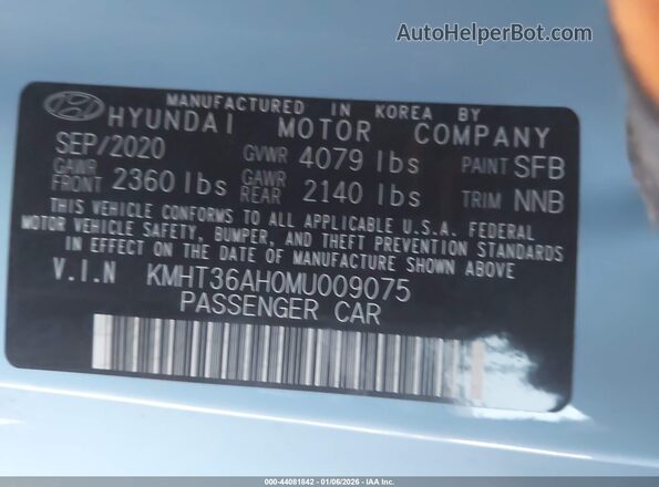 KMHT36AH0MU009075 2021 HYUNDAI VELOSTER N Синий Вид подкапотного пространства