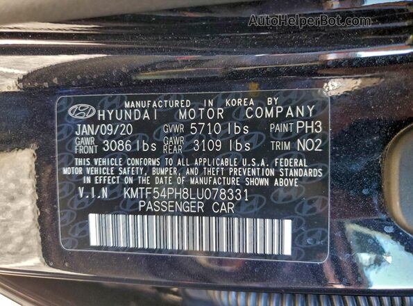 KMTF54PH8LU078331 2020 GENESIS G90 Black Vista del compartimento del motor