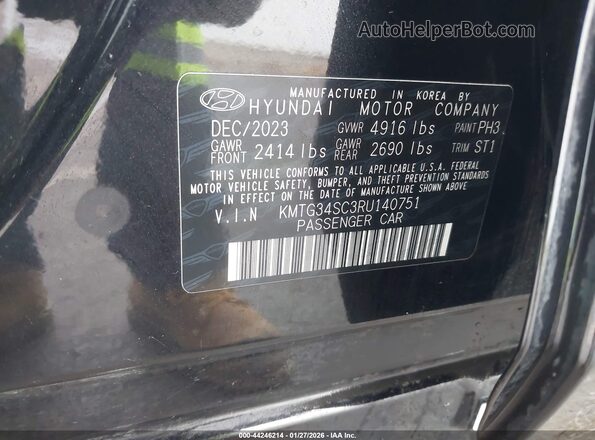 KMTG34SC3RU140751 2024 GENESIS G70 Черный Вид подкапотного пространства