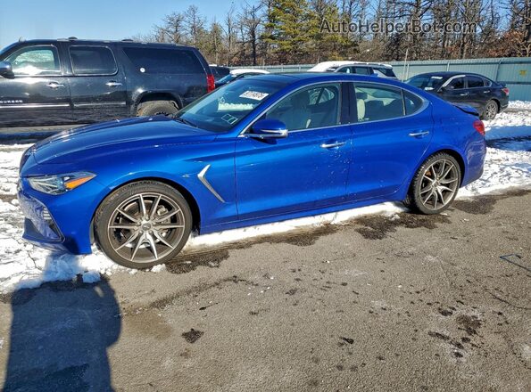 KMTG44LA2MU072624 2021 GENESIS G70 Blue Vista tres cuartos delantera izquierda