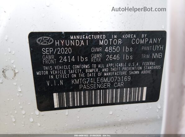 KMTG74LE6MU073169 2021 GENESIS G70 Белый Вид подкапотного пространства