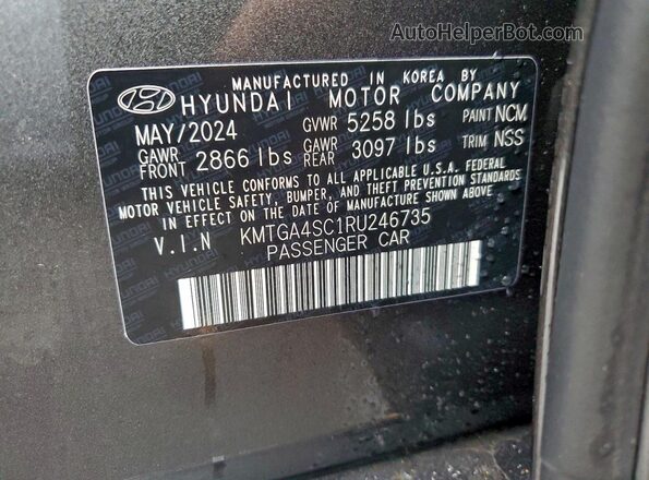 KMTGA4SC1RU246735 2024 GENESIS G80 Gray Vista del compartimento del motor