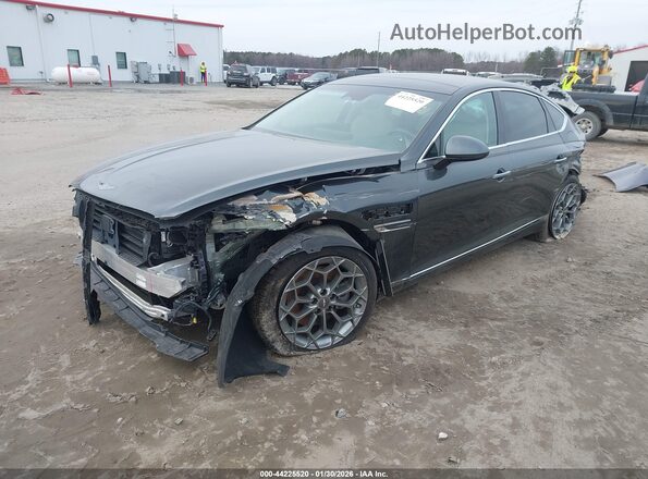 KMTGB4SCXMU049388 2021 GENESIS G80 Черный Передняя левая четверть