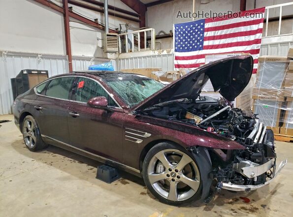 KMTGC4SD5MU048185 2021 GENESIS G80 Burgundy წინა მარჯვენა