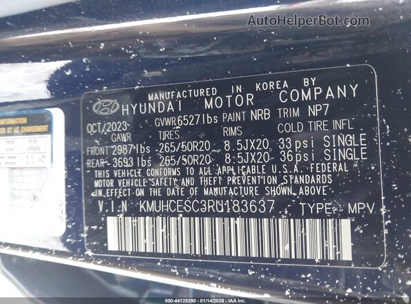 KMUHCESC3RU183637 2024 GENESIS GV80 Blue Вид підкапотного простору