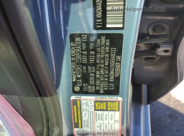 KNADM4A39G6648222 2016 KIA RIO Blue Widok komory silnika