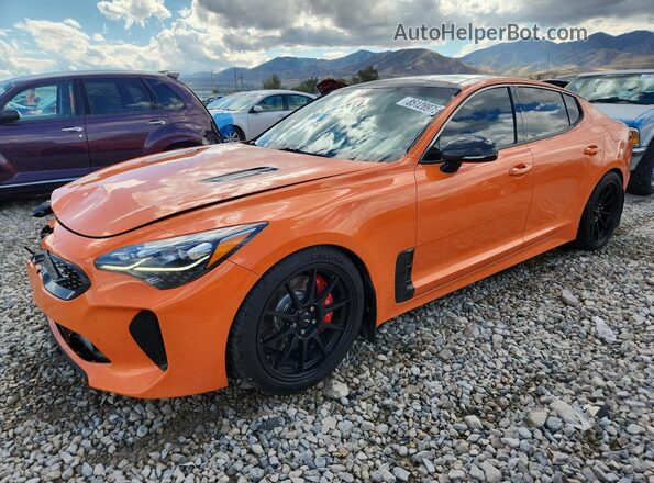 KNAE35LC7K6068616 2019 KIA STINGER Оранжевый Передняя левая четверть