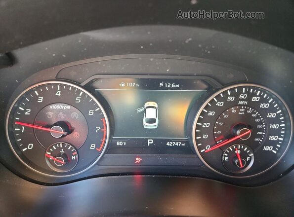 KNAE55LC1L6072527 2020 KIA STINGER Красный Вид щитка приборов