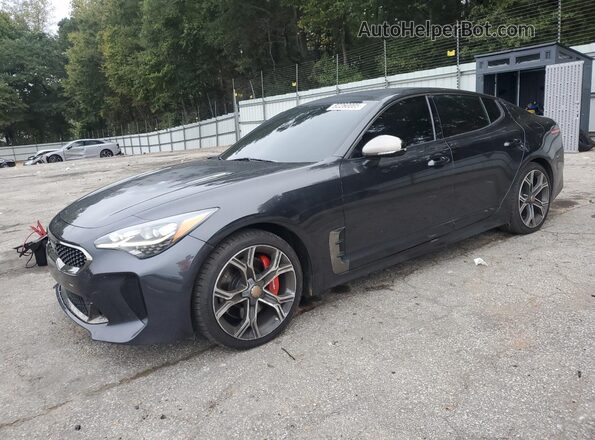 KNAE55LC7J6040422 2018 KIA STINGER Черный Передняя левая четверть