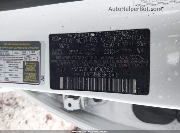 KNAGV4LD0H5007192 2017 KIA OPTIMA PLUG-IN HYBRID Белый Вид подкапотного пространства