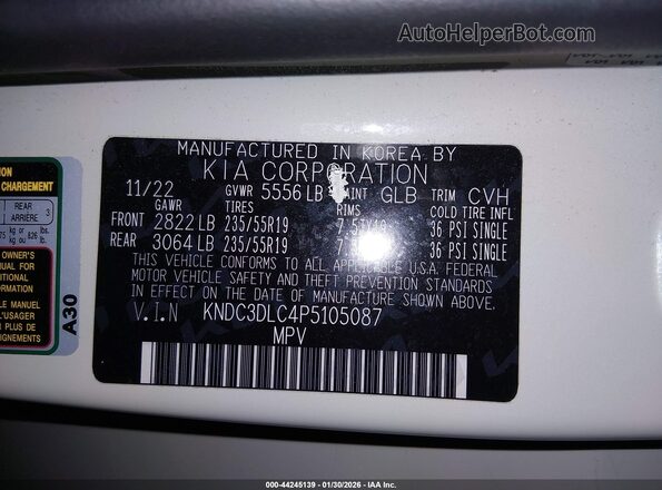 KNDC3DLC4P5105087 2023 KIA EV6 Белый Вид подкапотного пространства