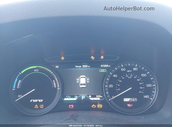 KNDCC3LD7K5352552 2019 KIA NIRO PLUG-IN HYBRID Gray Widok tylnych siedzeń