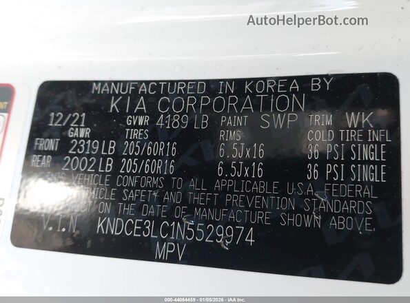 KNDCE3LC1N5529974 2022 KIA NIRO Белый Вид подкапотного пространства